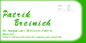 patrik breinich business card
